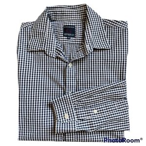 Goodale blue collared button front long sleeve shirt mens medium